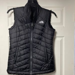 North face vest with faux fur lining
